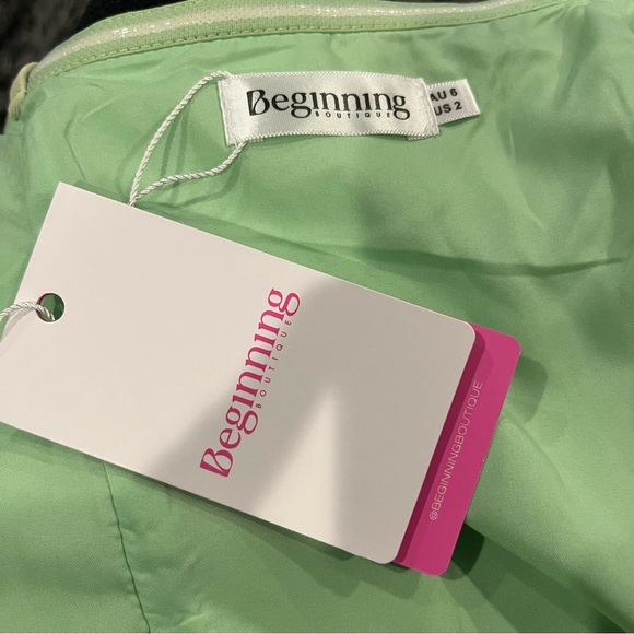 🌺NWT BEGINNINGS BOUTIQUE LENORA GREEN STRAPLESS DRESS SIZE 2🌺 - Picture 5 of 7